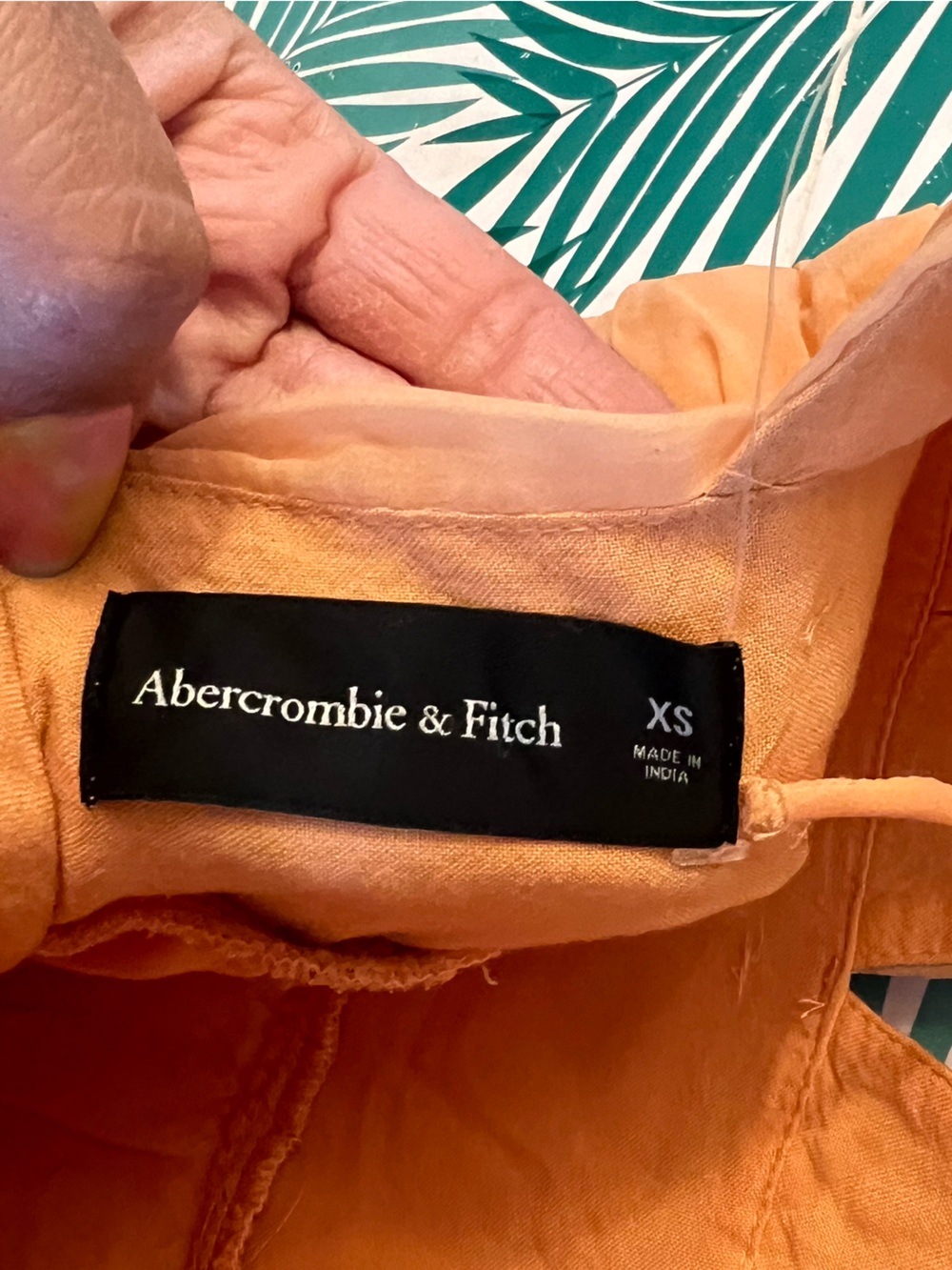 Abercrombie & Fitch Orange plunge mini dress pleated waist & flowing skirt sz XS - Picture 8 of 11